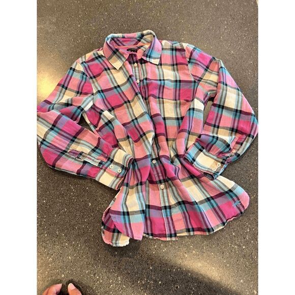 TALBOTS Plaid shirt size Medium - Picture 10 of 13